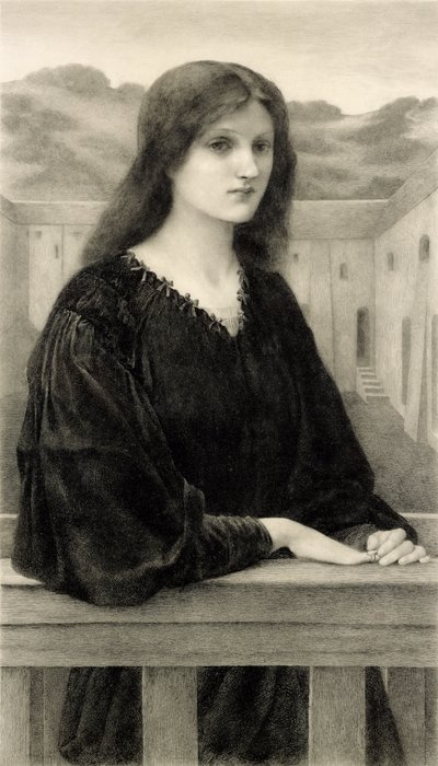 Vespertina Quies, indgraveret af Emile Boilvin (1845-99) pub. af Arthur Tooth & Sons, 1897 af Edward Coley after Burne Jones