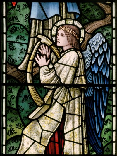 Wilden, All Saints, Morris & Co., Edward Burne-Jones, John Henry Dearle (1859-1932), Angels Of Paradise, Angel Musicians, detaljer, 1902-1914, Louisa, Alfred, The Baldwins, Premierminister, Methodist, Wo af Edward Coley and Dearle Burne Jones