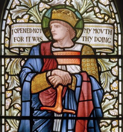 Wilden, All Saints, Morris & Co., Edward Burne-Jones, John Henry Dearle (1859-1932), King Ethelbert, detalje, 1902-1914, Louisa, Alfred, The Baldwins, premierminister, metodist, Worcestershire, Arts & af Edward Coley and Dearle Burne Jones
