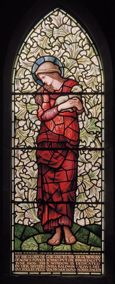Wilden, All Saints, Morris & Co., Edward Burne-Jones, John Henry Dearle (1859-1932), St Agnes, 1902-1914, Louisa, Alfred, The Baldwins, premierminister, metodist, Worcestershire, kunst og kunsthåndværk, Rudyar af Edward Coley and Dearle Burne Jones