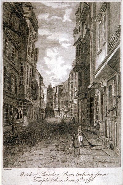 Butcher Row, Westminster, London, 1796. af Edward Dayes