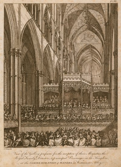 Mindehøjtidelighed for Händel, Westminster Abbey, London af Edward Dayes