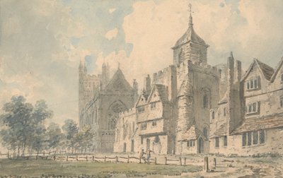 Exeter Cathedral og tilstødende bygninger af Edward Dayes