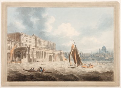 Somerset House fra Themsen af Edward Dayes