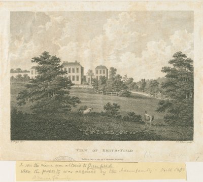 Wolstanton - "View of Smith-Field": gravering, nd [c 1794] af Edward Dayes