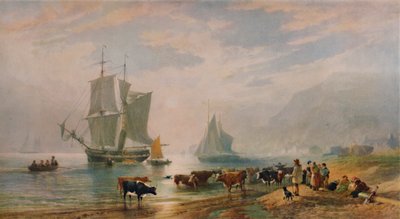 En sommeraften: Landing af kvæg, 1858, 1935 af Edward Duncan