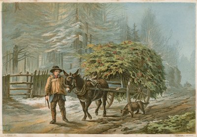 En mand, der leder et æsel af Edward Duncan