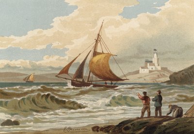 Fiskerbåde vender tilbage, Mumbles Fyrtårn af Edward Duncan