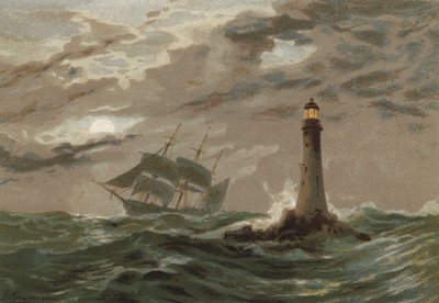 Moonlight, Eddystone Fyrtårn af Edward Duncan