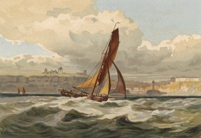Smack forbi Whitby af Edward Duncan