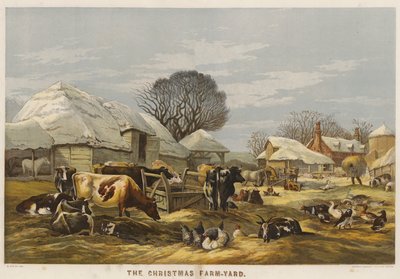 The Christmas Farm-Yard (chromolitho) af Edward Duncan