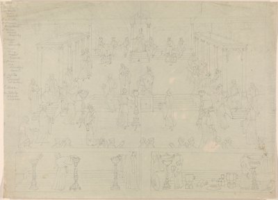 Design til det romerske regeringskammer (?) af Edward Francis Burney