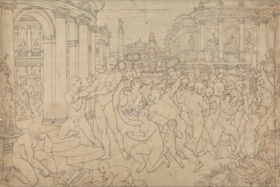 Bruttostudie for St. Paul i Efesos af Edward Francis Burney