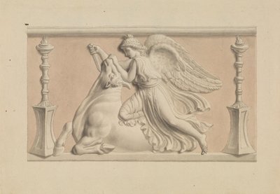 Bevinget figur, der dræber en tyr af Edward Francis Burney