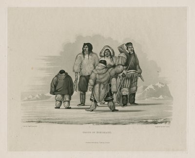 Gruppe af Eskimaux af Edward Francis Finden