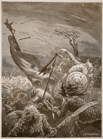 Harolds død i slaget ved Hastings, illustration fra 