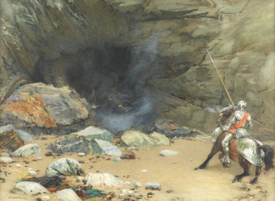 The Dragons Cave (wc på papir) af Edward Frederick Brewtnall