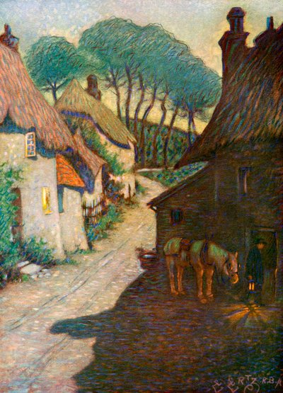 Thurlestone Village, South Devon, 1924-1926 af Edward Frederick Ertz
