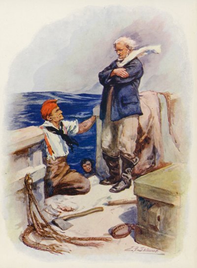 Illustration til Masterman Ready af Captain Marryat (farvelitografi) af Edward Frederick Skinner