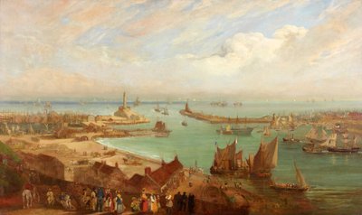 Sunderland Harbour fra Roker, ca. 1850-c. 1855 af Edward Hastings
