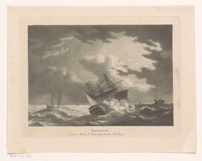 Skibe i tordenvejr på havet Forsendelse (titel på objekt) Seascapes (serietitel) af Edward Hedges
