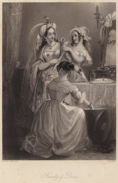 Skønhed og kjole (gravering) af Edward Henry (after) Corbould