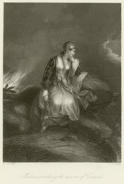 Medora ser Conrads tilbagevenden af Edward Henry Corbould