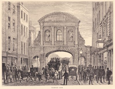 Temple Bar i Fleet Street, ca. 1870 af Edward Henry Fahey