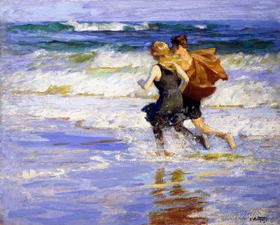 På stranden, af Edward Henry Potthast
