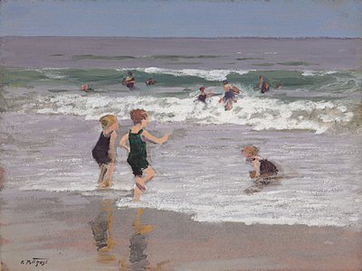 Børn leger i Surf af Edward Henry Potthast