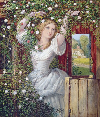 Gartnerens datter, 1860 (wc på papir på karton) af Edward Henry Wehnert