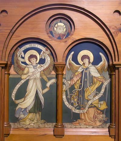 Garstang, St. Thomas, Shrigley & Hunt (1873-1982), Edward Holmes Jewitt (1849-1929), Angel Reredos, ca. 1877 af Edward Holmes Jewitt