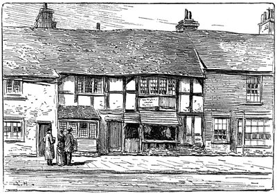 Shakespeares fødested før restaurering, Stratford-upon-Avon, Warwickshire, 1885. af Edward Hull