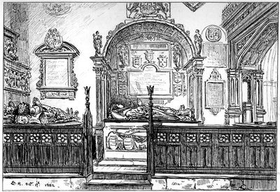 Kirkestolen ved Clopton Church, Stratford-upon-Avon, Warwickshire, 1885. af Edward Hull