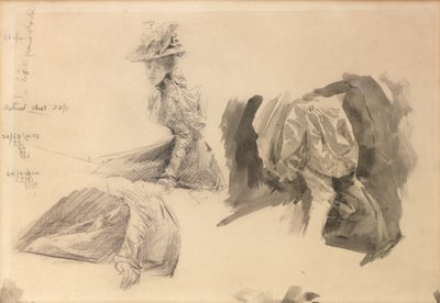 Skitser af en kvinde til Boulters Lock, søndag eftermiddag af Edward John Gregory