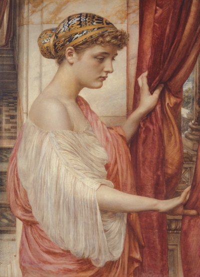 Ved vinduet, 1884 (wc på papir) af Edward John Poynter
