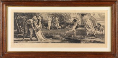 Nausicaa og hendes stuepiger (gravering) af Edward John Poynter