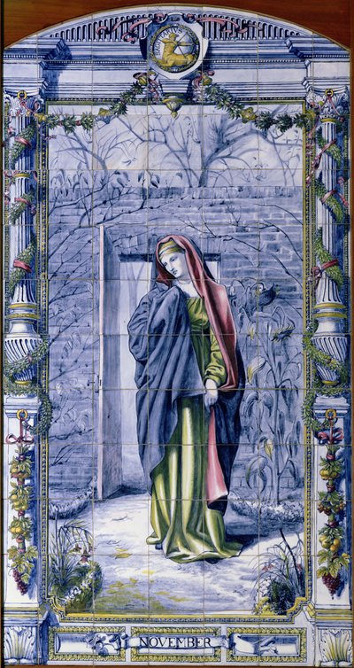 november, fra en serie af flisepaneler til det hollandske køkken, 1867-8 af Edward John Poynter