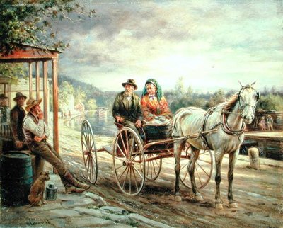Sent på eftermiddagen, Port Ben, Ulster County af Edward Lamson Henry
