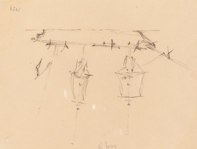Et sejlskib [verso] af Edward Lear