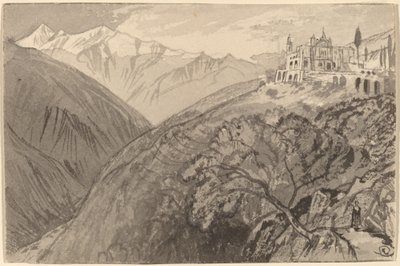 En by på en bakketop i Lampedusa, 18841885. af Edward Lear