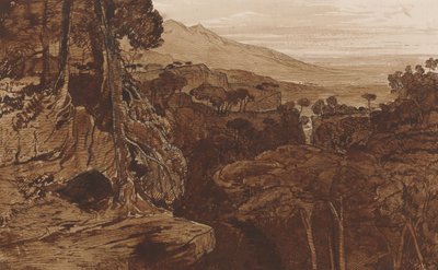 Bavella, Corsica, ca. 1868 (pen og blæk med vask på papir) af Edward Lear