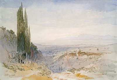 Korfu, Nimphes, 1856 (pen & blæk og wc på papir) af Edward Lear