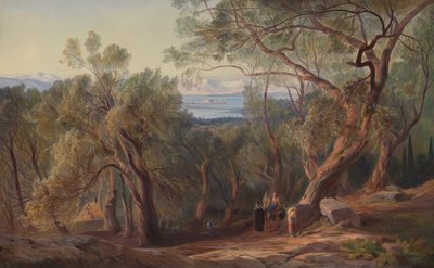 Korfu fra Santa Decca, 1862. af Edward Lear
