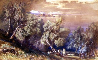 Korfu fra over landsbyen Analipsis af Edward Lear