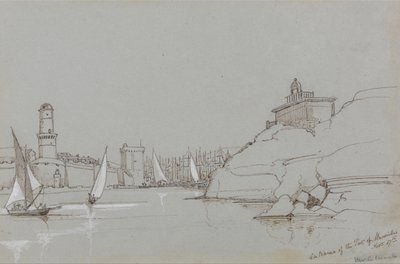 Indgang til Marseilles havn af Edward Lear