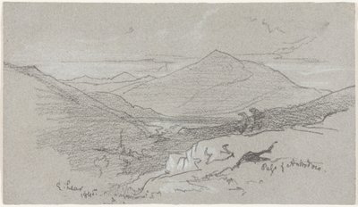 Udsigt over bjergene fra Antrodoco af Edward Lear