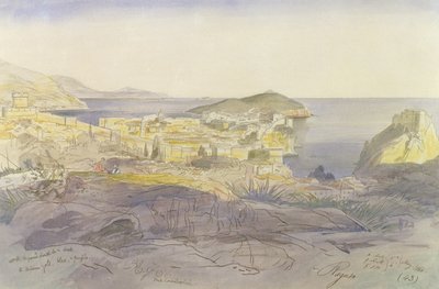 Ragusa (Dubrovnik), 5.-6. maj 1866 (pen, blæk og wc på papir) af Edward Lear
