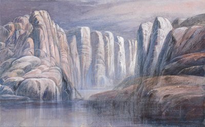 Flodpasset mellem golde klipper af Edward Lear