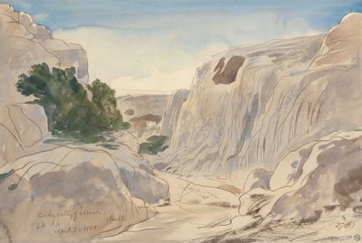 Rocky Valley of Mosta, Malta, kl. 14.15 (3. april 1866) af Edward Lear
